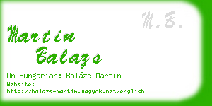 martin balazs business card